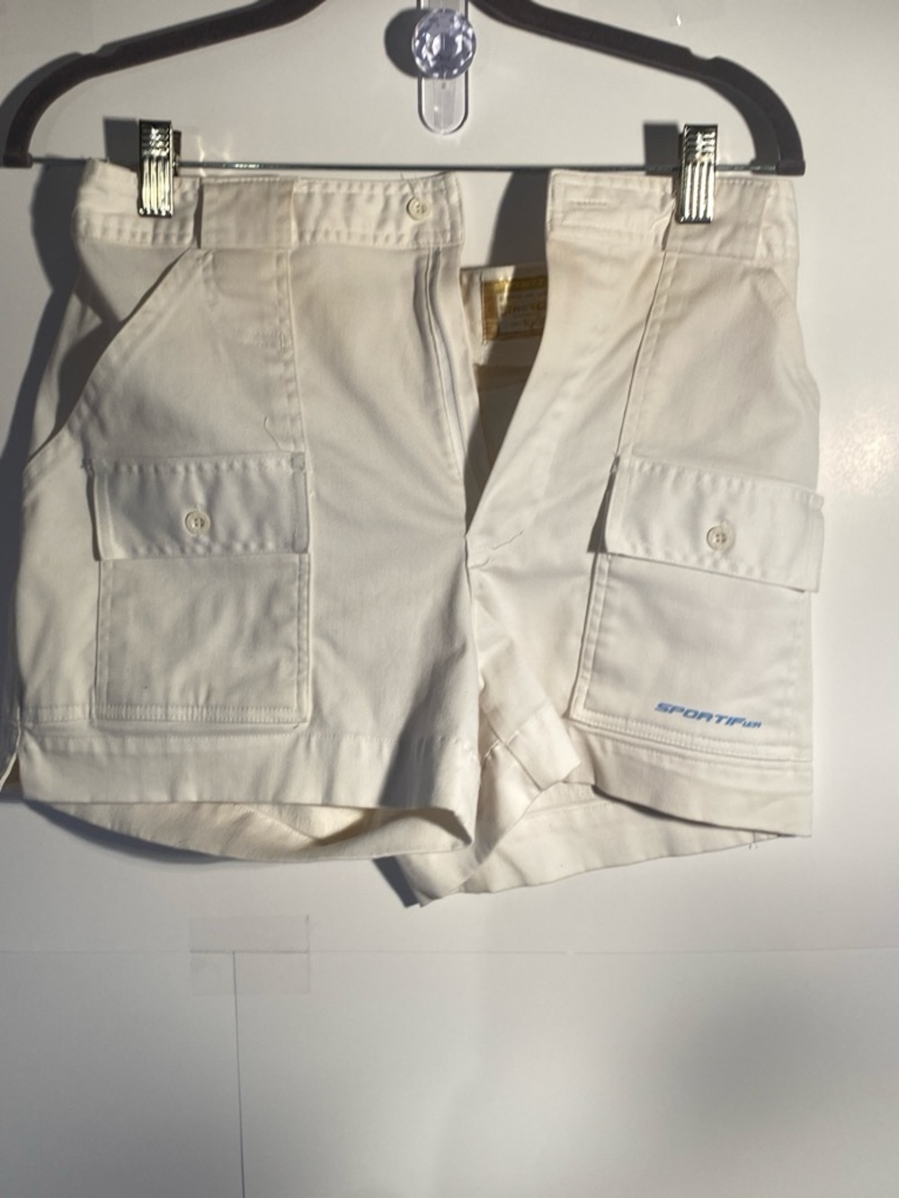 Women's Cream Cargo Shorts